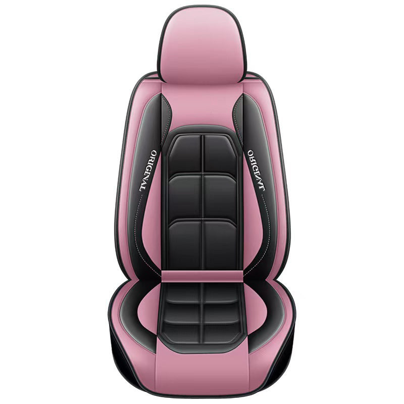 Car Seat Covers for Front Seats Faux Leather Black Beige Grey Brown Green Orange Blue Pink Universal Fit | Sansoti