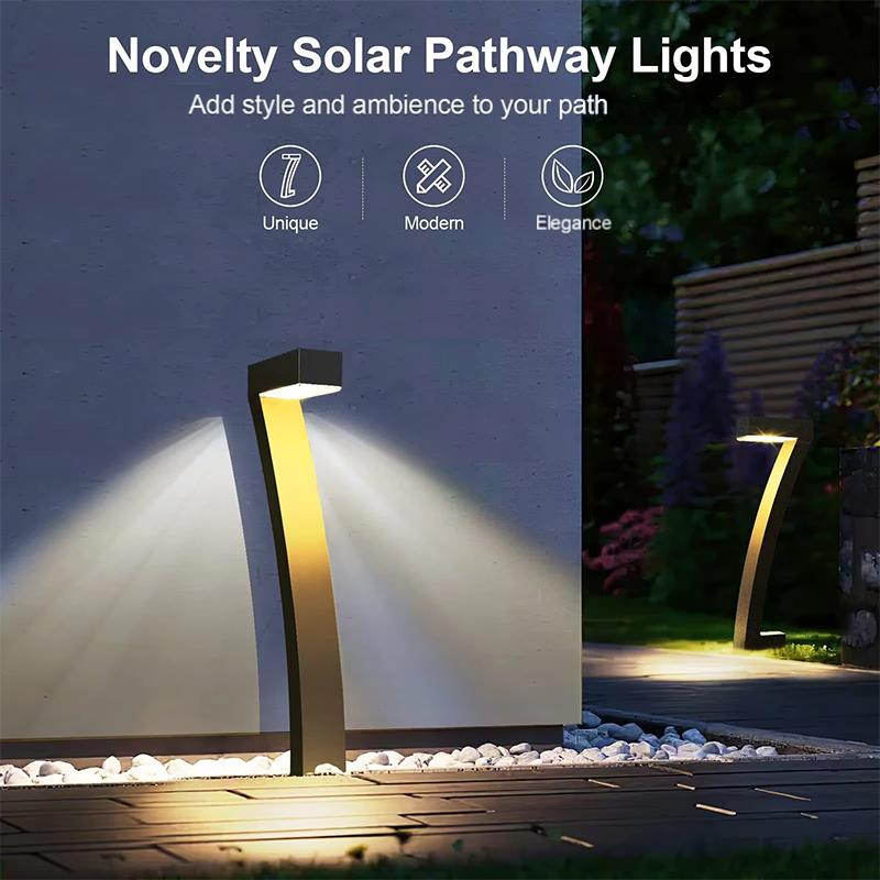 Solar Tuinlampen Set 4 Stuks Warmwit LED Wegverlichting Waterdicht IP65 Buitenverlichting Terrasverlichting | Sansoti