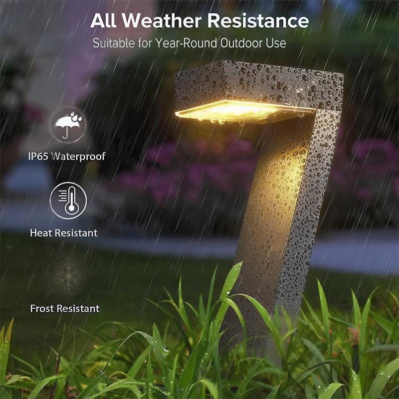 Solar Tuinlampen Set 4 Stuks Warmwit LED Wegverlichting Waterdicht IP65 Buitenverlichting Terrasverlichting | Sansoti