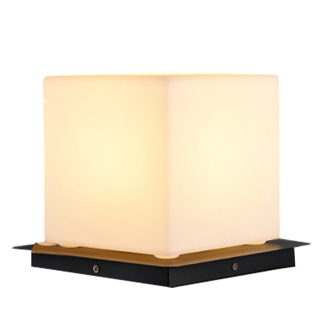 Lampe d’extérieur sur socle en acier inoxydable - boule, cube, cylindre - éclairage de jardin IP65 étanche, éclairage LED pour allées | Sansoti