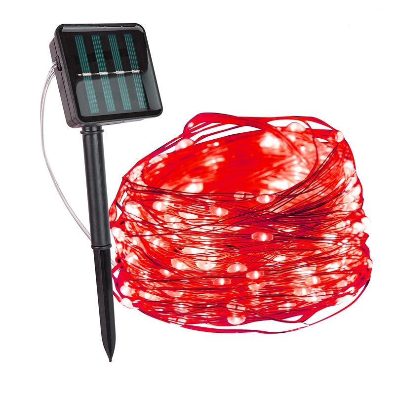 Solar LED Light String Warm White Green Copper Wire IP65 Waterproof for Garden, Terrace & Balcony | Sansoti