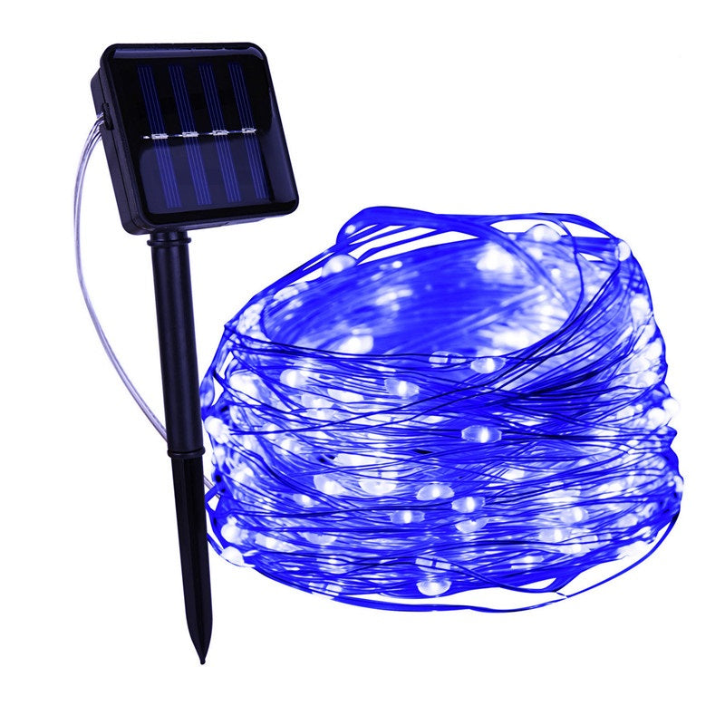 Solar LED Light String Warm White Green Copper Wire IP65 Waterproof for Garden, Terrace & Balcony | Sansoti