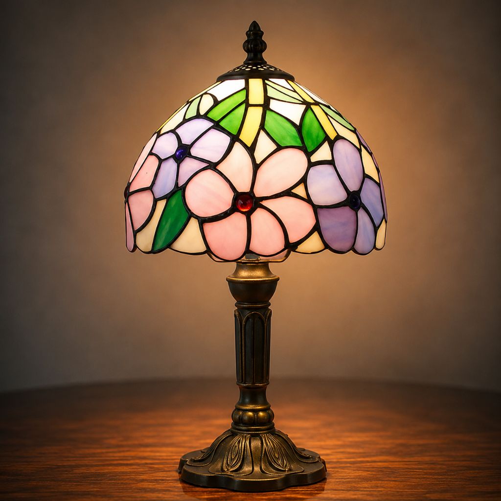 Tiffany Tafellamp met Glas-in-Lood Kap Verstelbaar Leeslamp Bureaulamp Scandinavisch Design Sfeerlicht | Sansoti