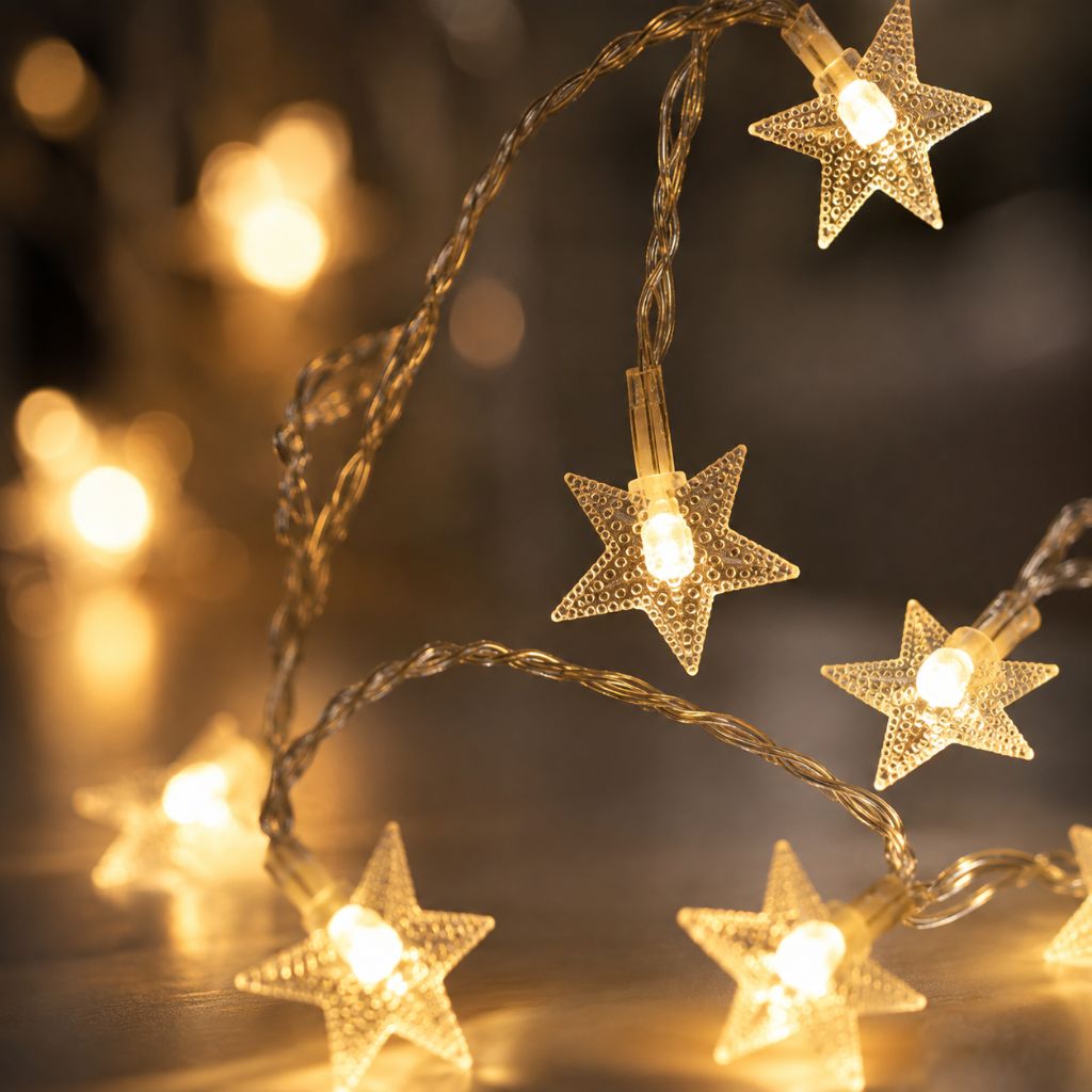 Guirlande lumineuse LED féerique à piles, blanc chaud, pour chambre d’enfant et de bébé, éclairage d’ambiance, décoration, étoiles et veilleuse | Sansoti