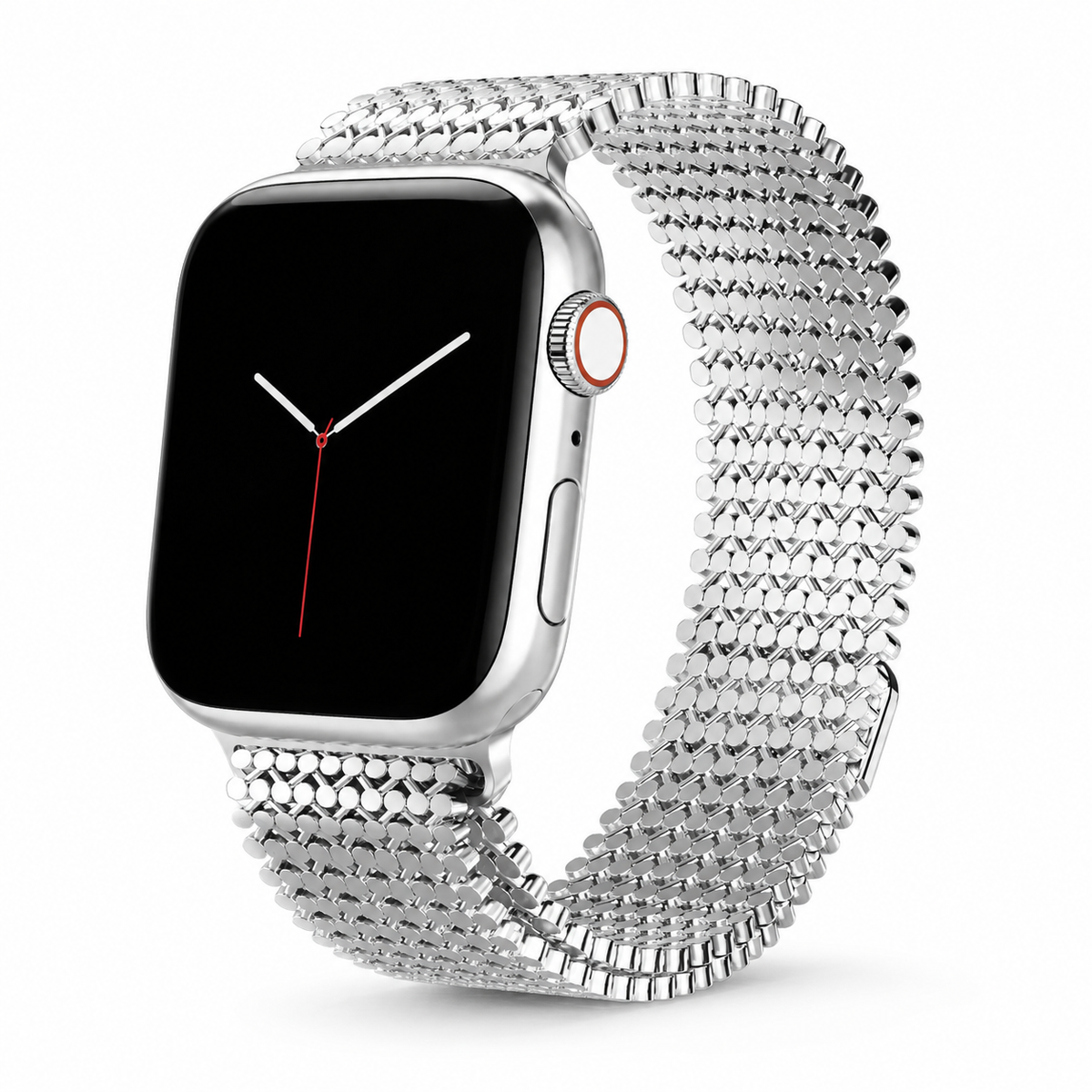 Magnetische Stalen Schakelband voor Smartwatch – Verstelbaar Metalen Bandje Polshorloge Accessoire Zilver | Sansoti