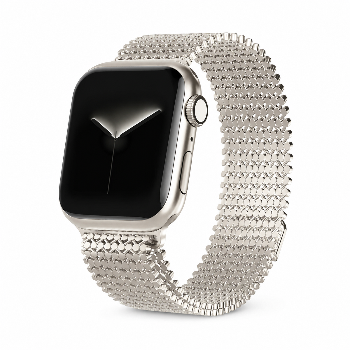 Magnetische Stalen Schakelband voor Smartwatch – Verstelbaar Metalen Bandje Polshorloge Accessoire Zilver | Sansoti