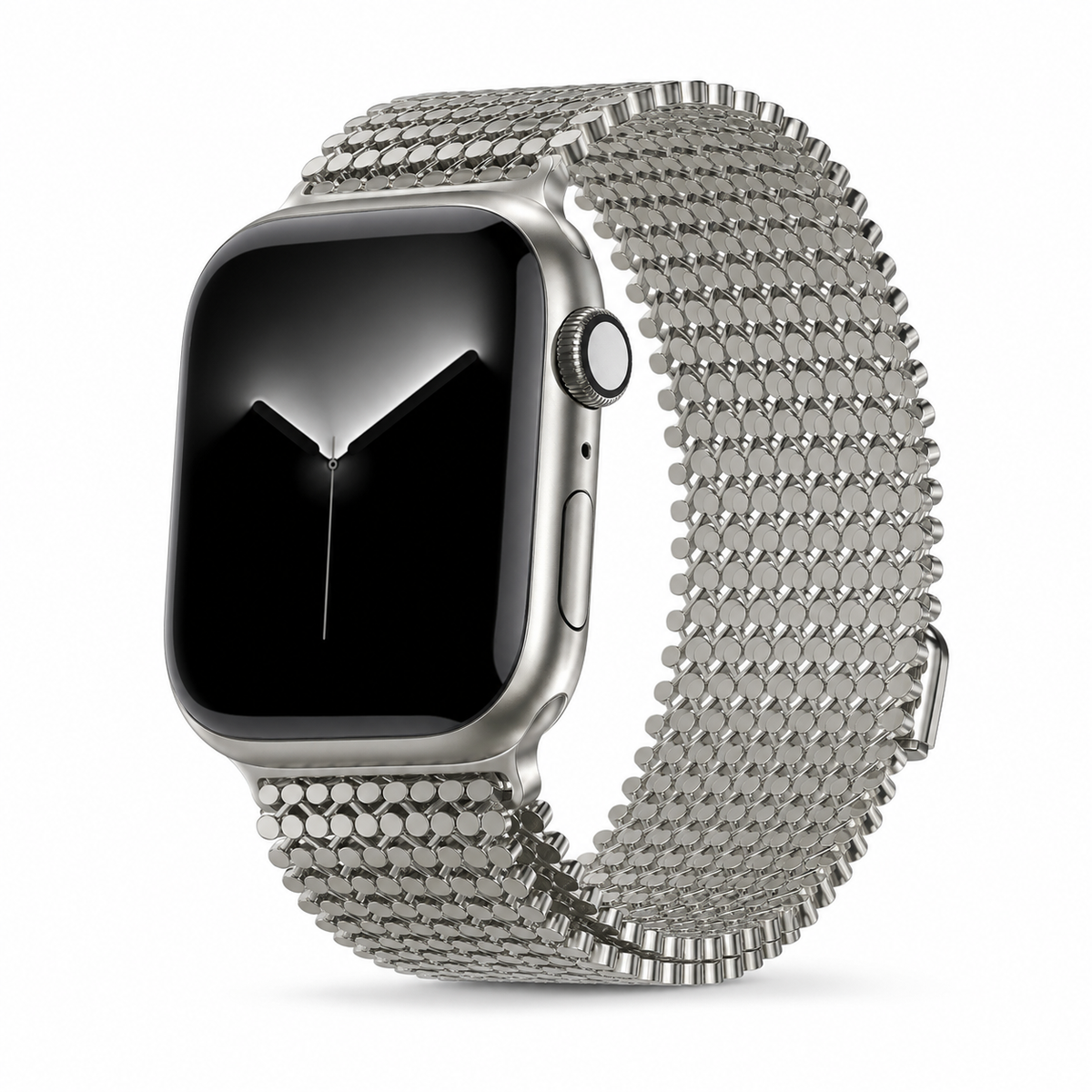 Magnetische Stalen Schakelband voor Smartwatch – Verstelbaar Metalen Bandje Polshorloge Accessoire Zilver | Sansoti