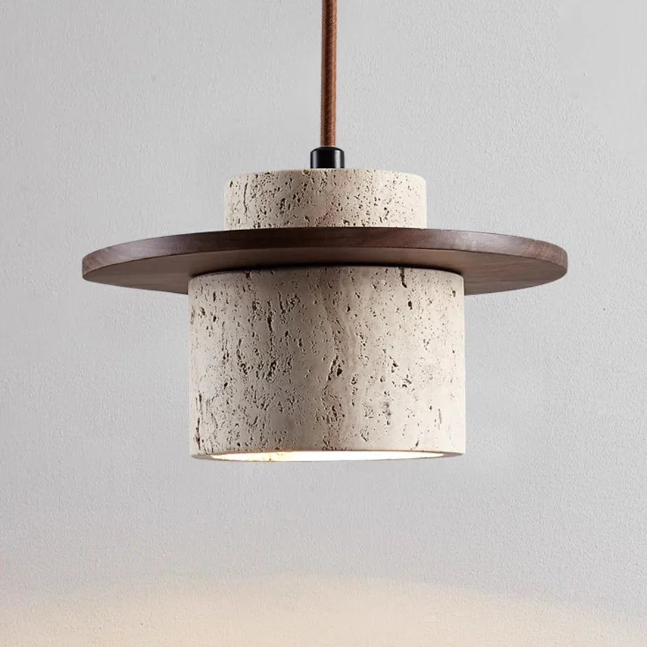 Hanglamp Travertijn Steen 25cm LED E27 Verstelbaar Snoer 170cm Natuurlijke Sfeerverlichting Woonkamer | Sansoti