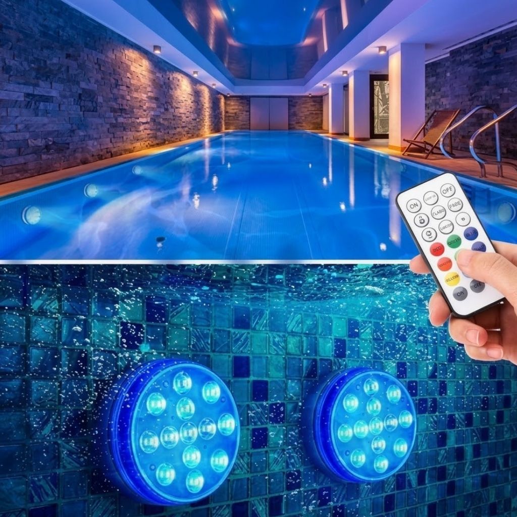 Lampe LED sous-marine RGB pour piscine avec télécommande, 13 couleurs, étanche IP68, éclairage décoratif | Sansoti