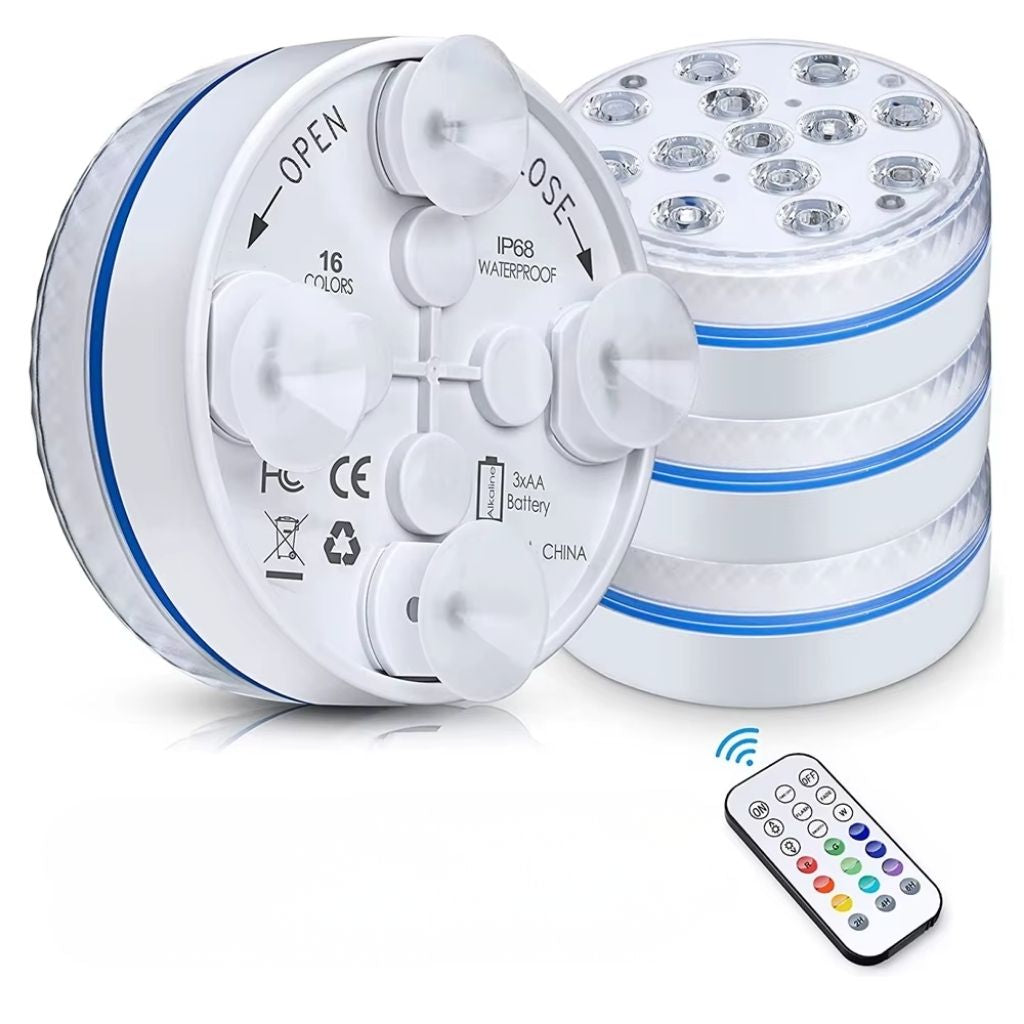 Lampe LED sous-marine RGB pour piscine avec télécommande, 13 couleurs, étanche IP68, éclairage décoratif | Sansoti