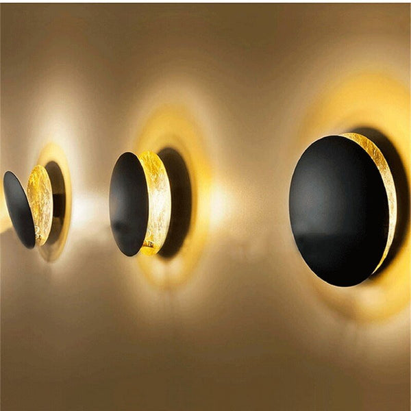 Wandlamp met Maanlicht LED Moderne Scandinavische Stijl Rond Warm Wit Zwart Wit Goud 20 25 cm Sfeerlicht | Sansoti