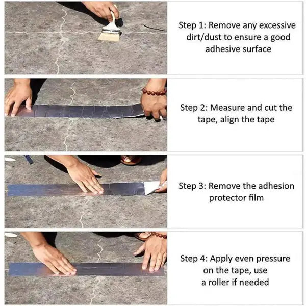 Waterdicht Reparatietape met Aluminium Afwerking voor Lekken Scheuren Voegen Hittebestendig Butylrubber | Sansoti