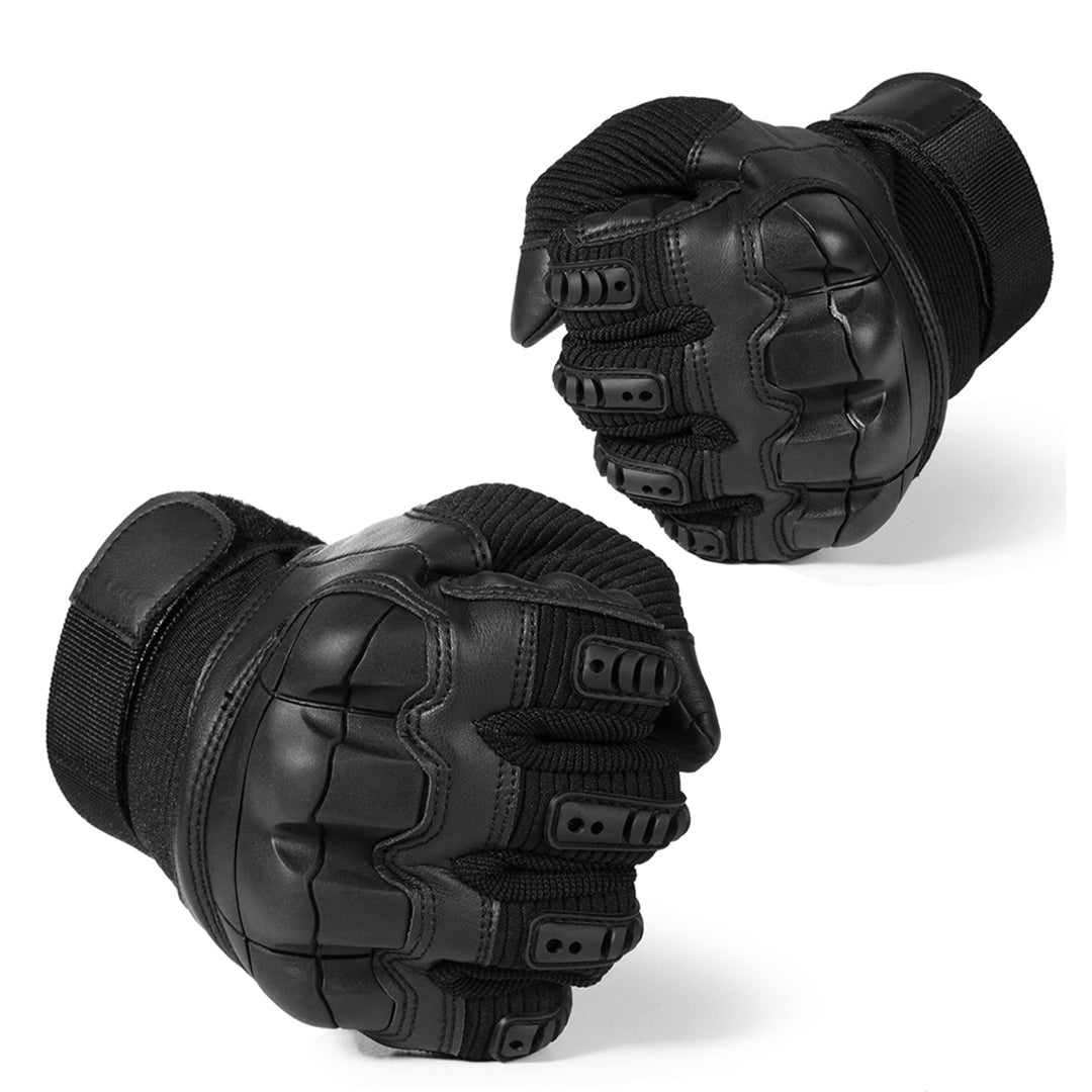 Winterhandschoenen Leer en Katoen Zwart Touchscreen Compatibel Winddicht Warm Outdoor Wandelen Heren Dames | Sansoti