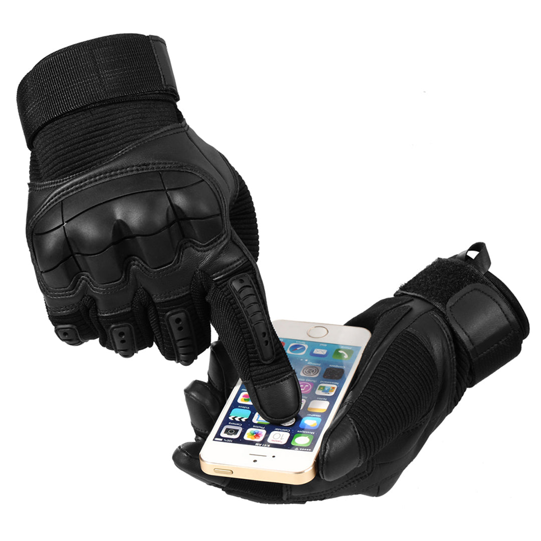 Winterhandschoenen Leer en Katoen Zwart Touchscreen Compatibel Winddicht Warm Outdoor Wandelen Heren Dames | Sansoti