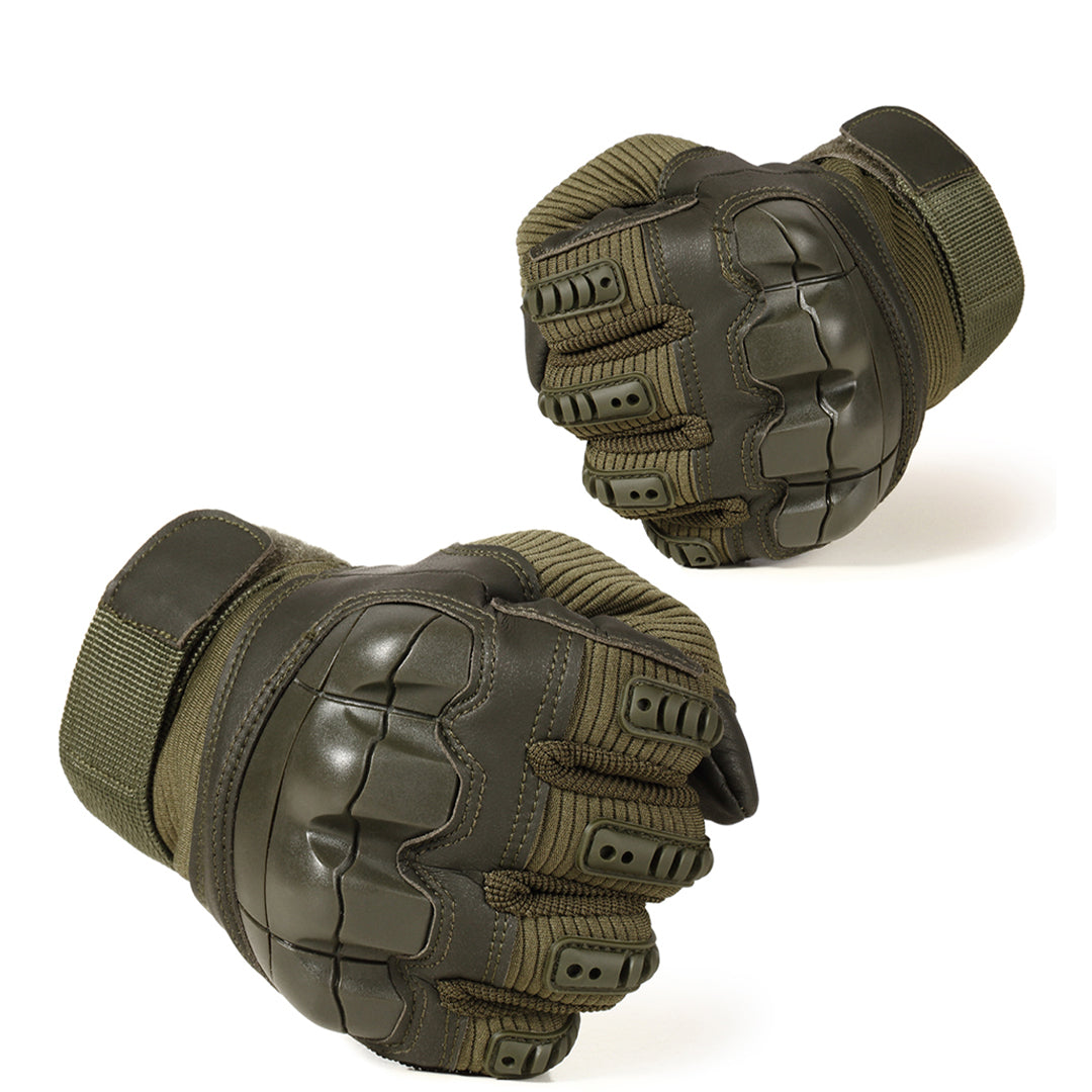 Gants tactiques en cuir et coton, outdoor, verts, pour la survie, le bricolage et le jardinage, gants de travail antidérapants à bonne prise, S M L XL | Sansoti