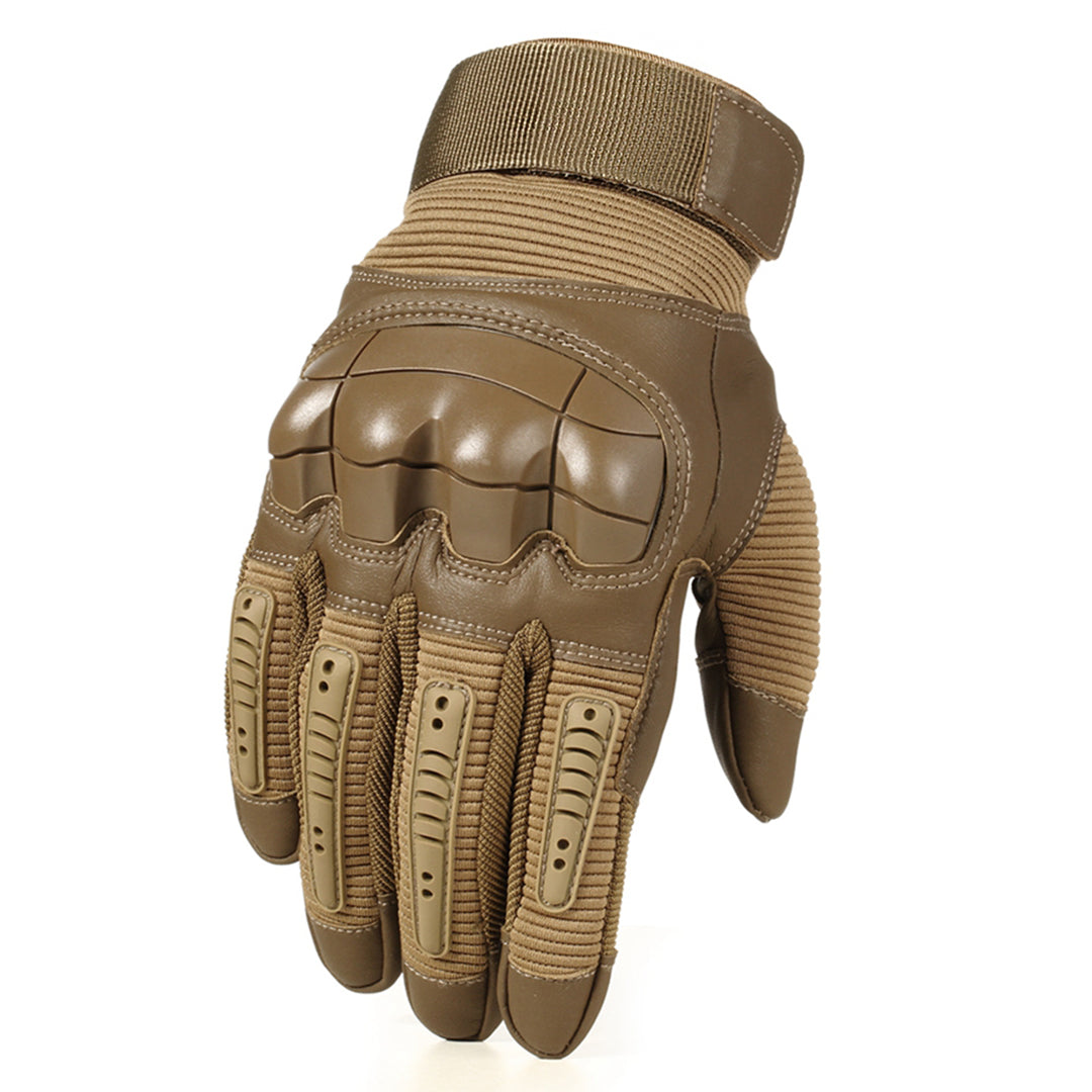 Tactical Gloves Faux Leather Cotton Khaki Outdoor Camping Work Protection Finger Grip Safety | Sansoti
