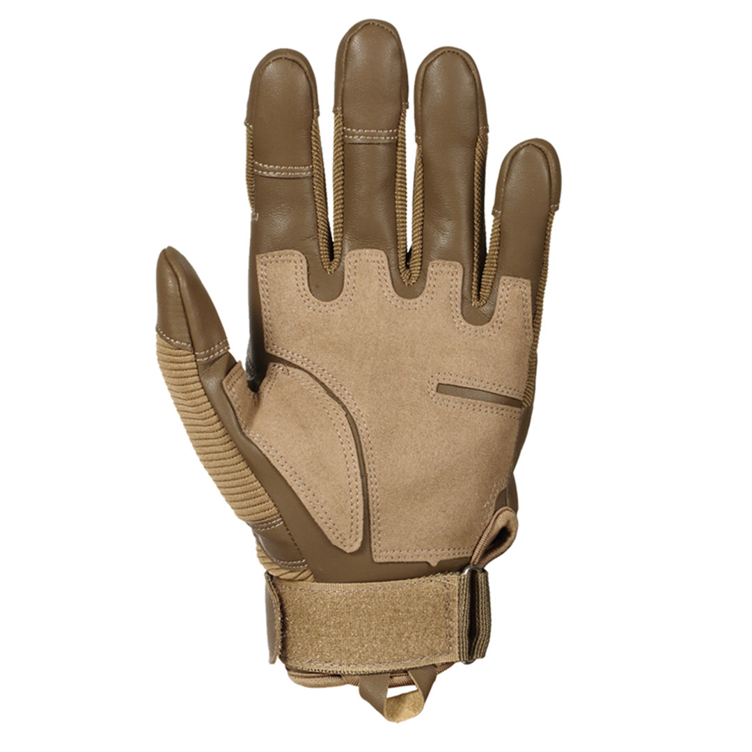 Tactical Gloves Faux Leather Cotton Khaki Outdoor Camping Work Protection Finger Grip Safety | Sansoti