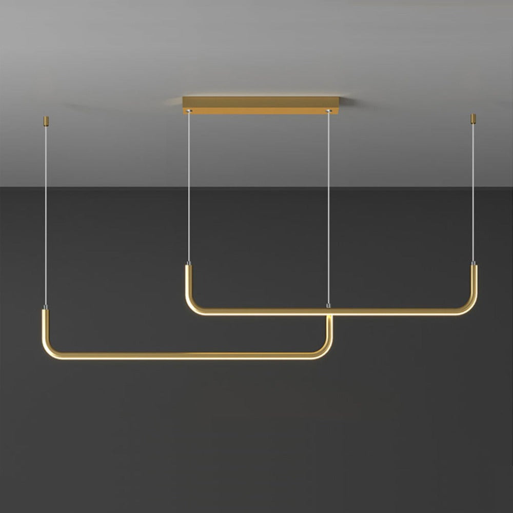 Hängelampe LED Aluminium Schwarz Modern Esszimmer Wohnzimmer Dimmbar Lineare Pendelleuchte Minimalistische Deckenlampe Tisch | Restfield