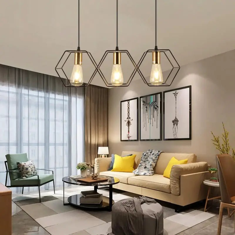 Hanglamp Industrieel Metaal Zwart 35-Lichts Honingraat Hexagon G9 LED Eetkamer Loft | Sansoti