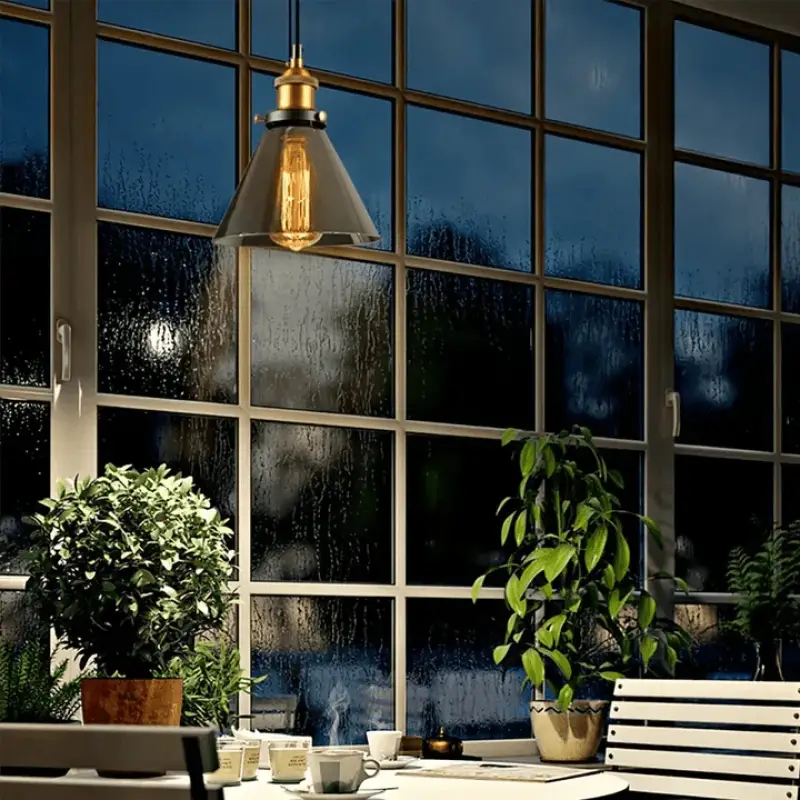 Hängelampe Rauchglas Modern Metall Schwarz Gold E27 Industrielle Beleuchtung | Restfield
