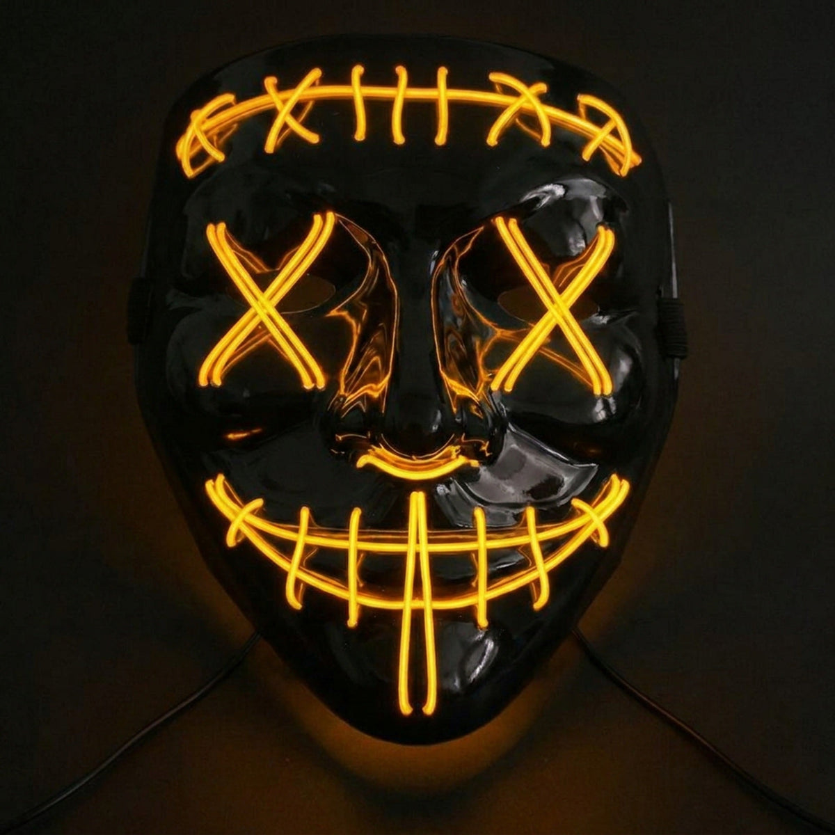 LED Masker Halloween Verlicht Gezichtsmasker Feest Cosplay Kostuum Rood Groen Blauw Paars Oranje EL Wire | Sansoti