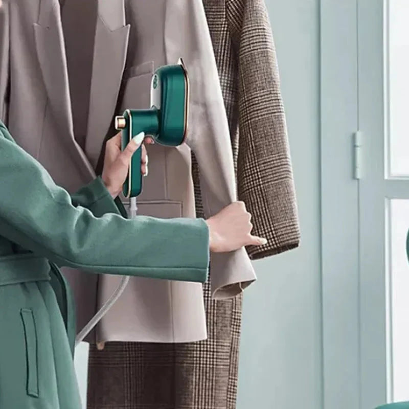 Compact Stoomstrijkijzer voor Onderweg Dubbele Functie Wit Groen Reizen Vakantie Kleding Thuis Handig | Sansoti