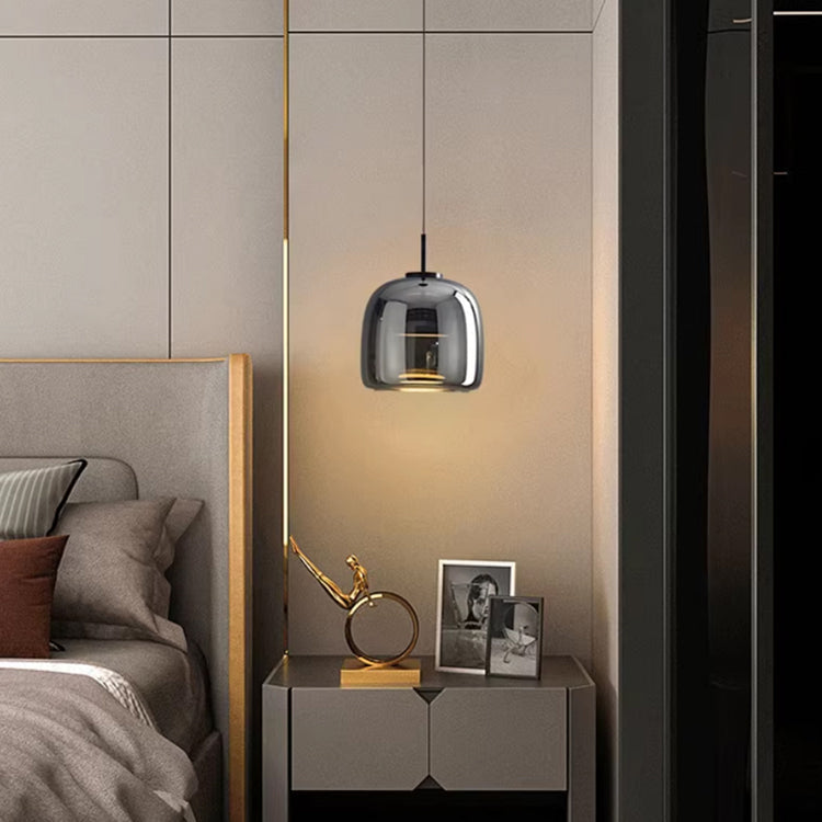 Suspension Noir Verre Scandinave Nordique LED E27 16cm Lampe Suspendue Cuisine Salon Luxe | Restfield