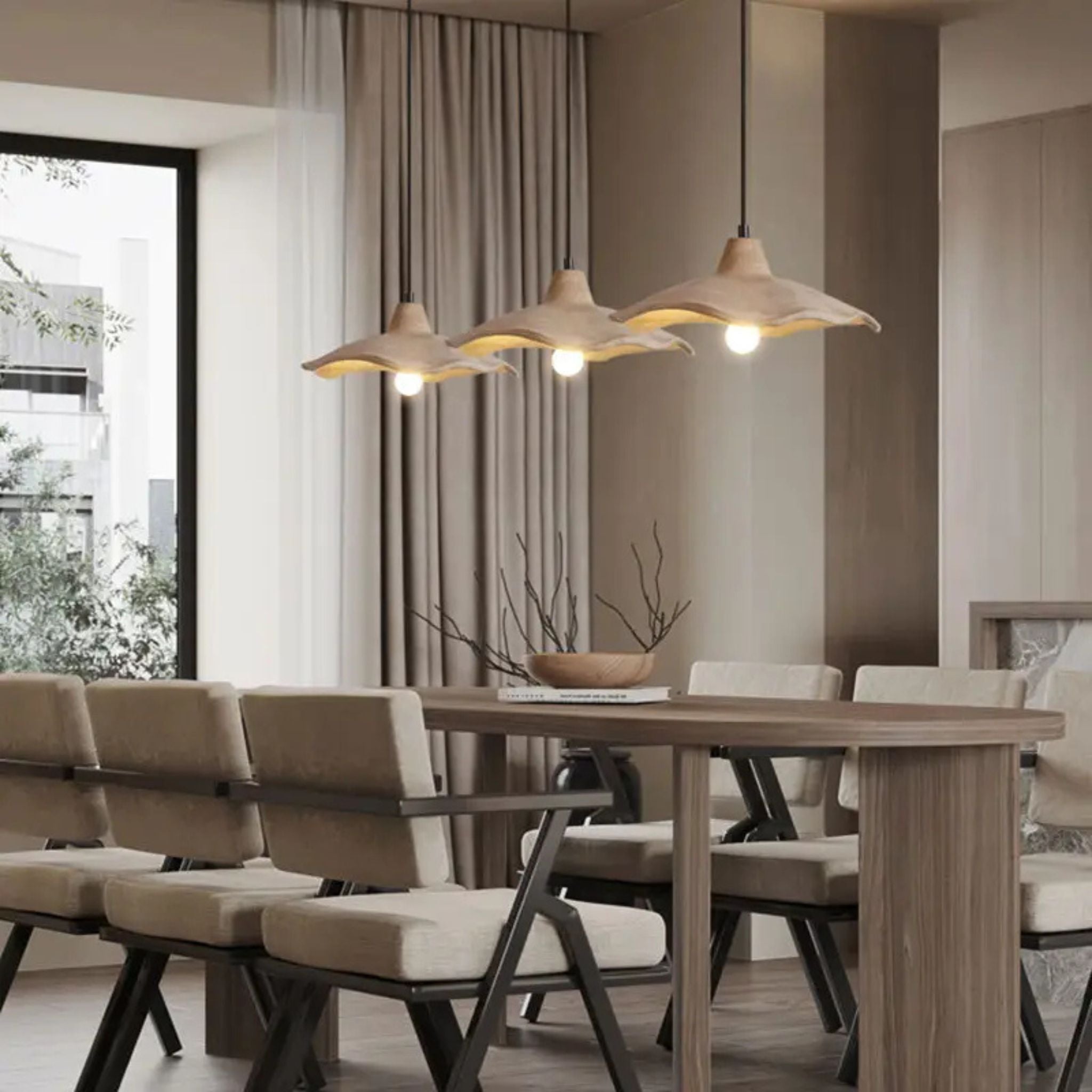 Hanglamp Travertin Beige Organische Vorm 42cm E27 | Sansoti