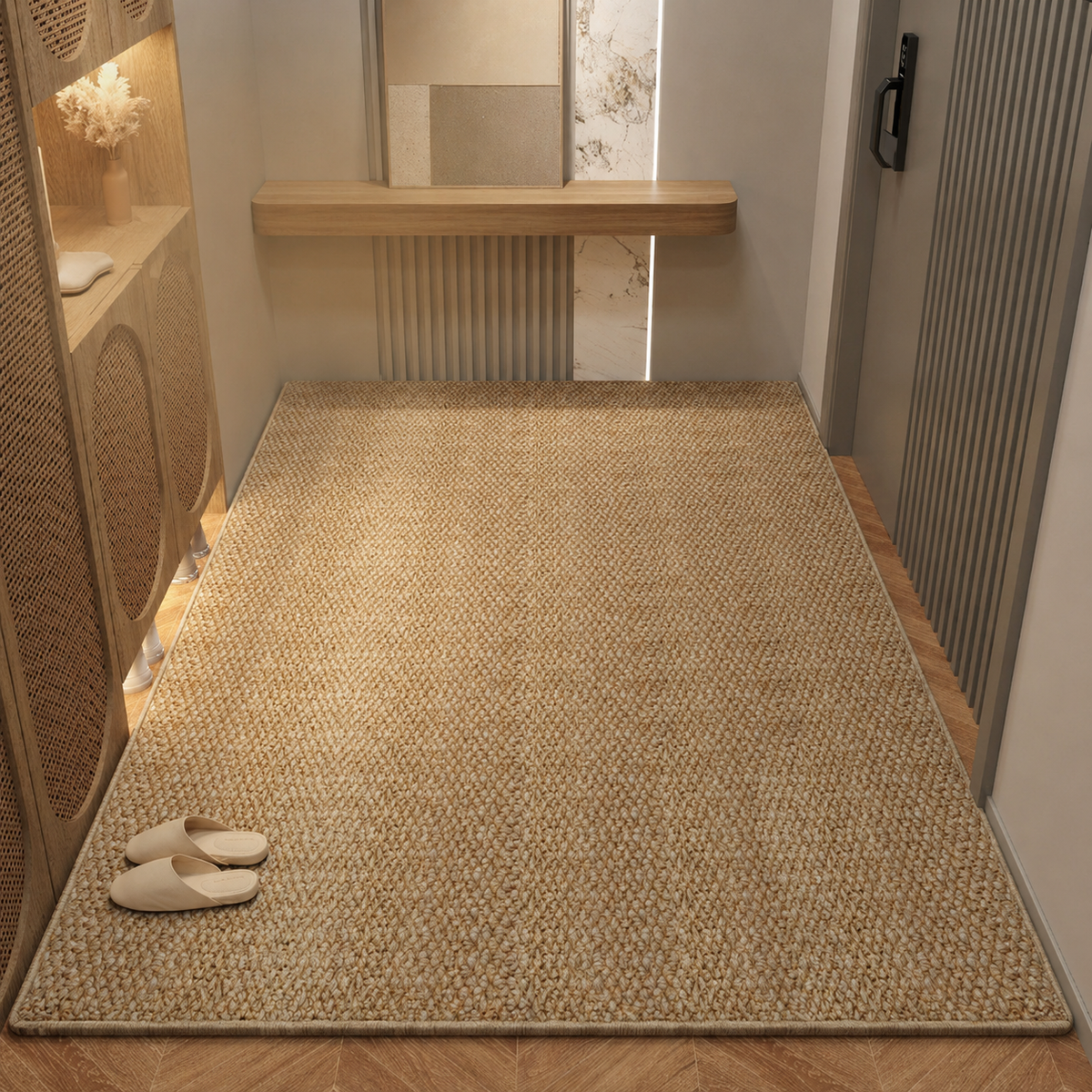 Tapis en polypropylène 50x80 80x120 cm pour entrée et salon, lavable, moderne et élégant, anthracite, revêtement de sol | Sansoti