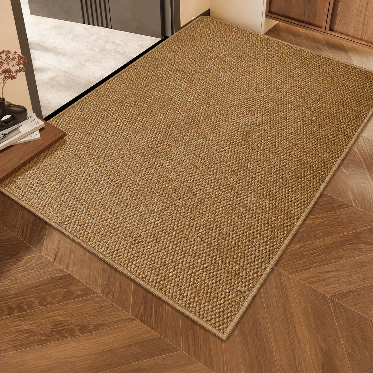 Tapis en polypropylène 50x80 80x120 cm pour entrée et salon, lavable, moderne et élégant, anthracite, revêtement de sol | Sansoti