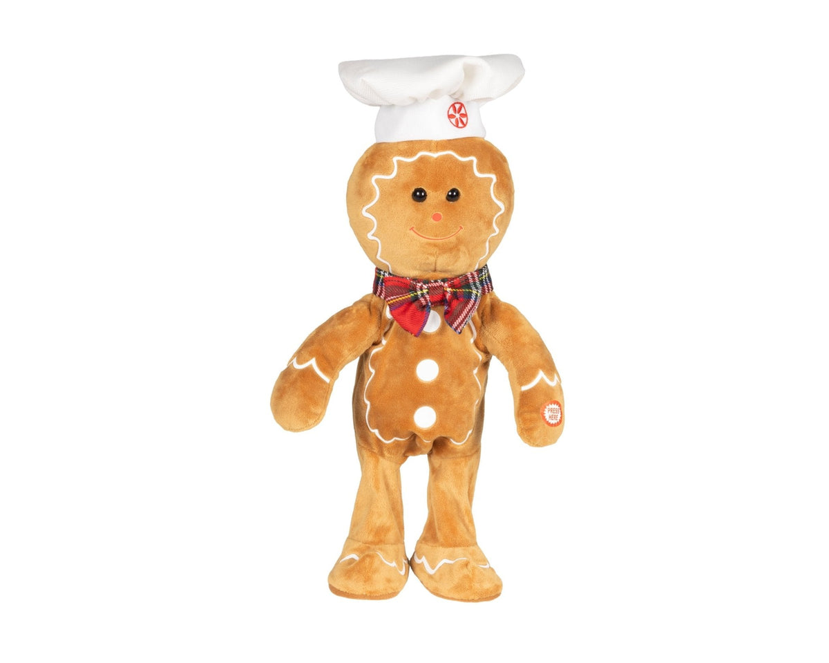 Dansend Peperkoekmannetje Decoratiefiguur 33 cm Kerstdecoratie Feestelijk Interieur Kerst Sfeer Bruin | Sansoti