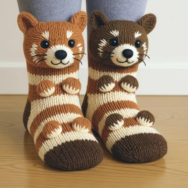 Chaussettes peluche animaux