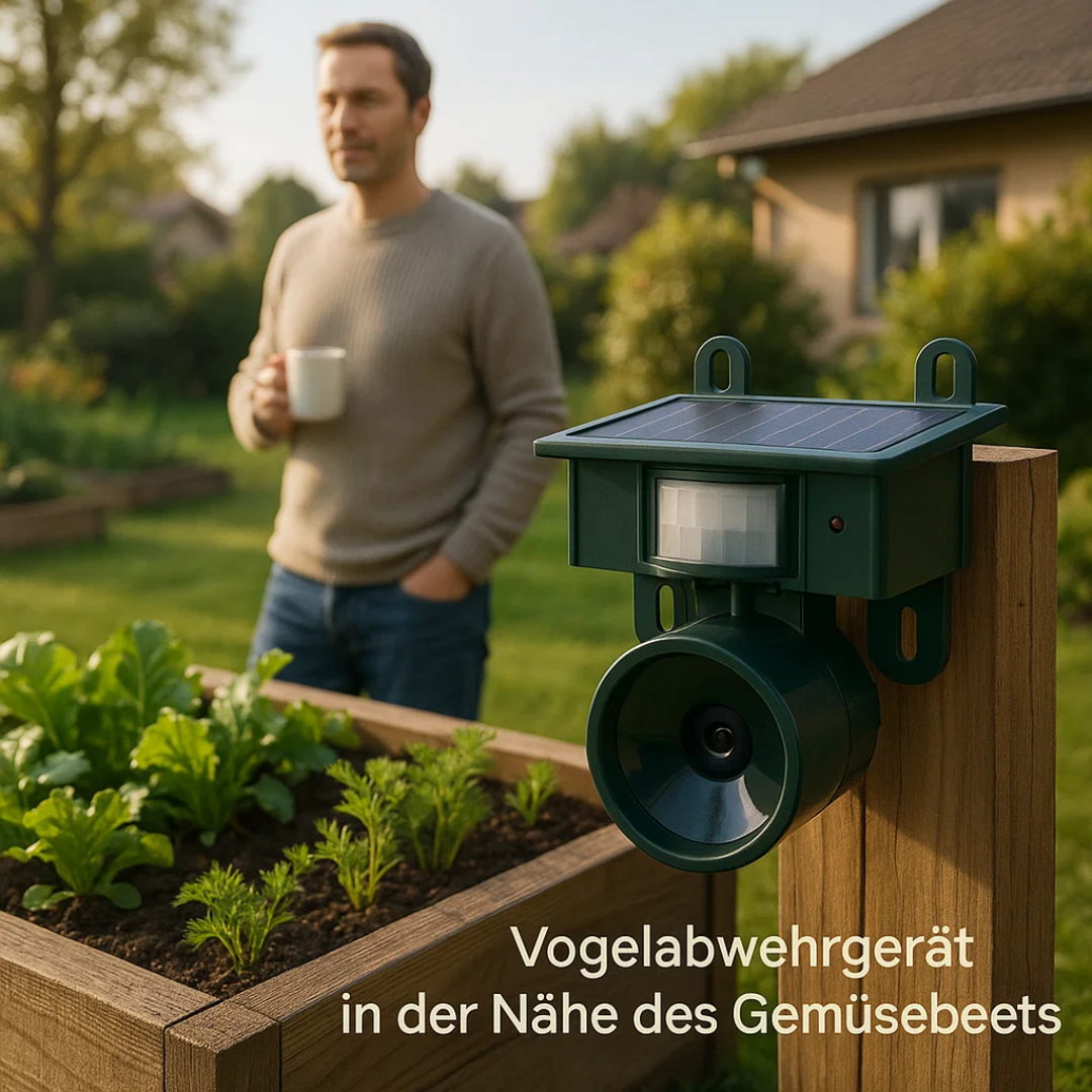Vogelabwehr Solarenergie PIR Bewegungssensor Wasserdicht Akustische Abschreckung Garten Balkon Terrasse | Restfield