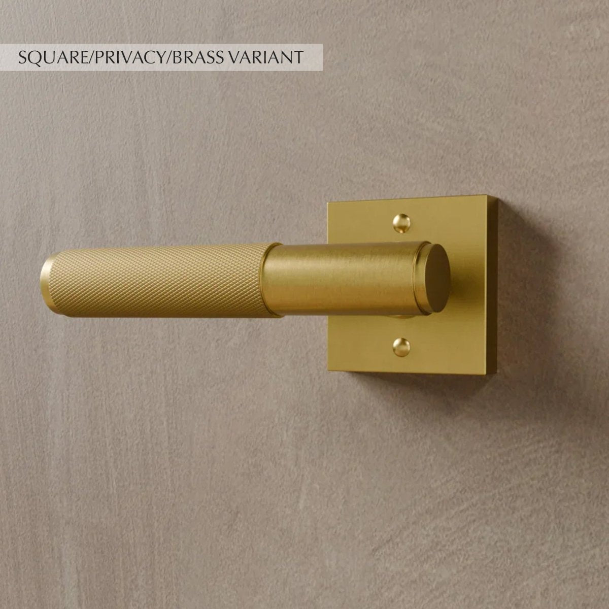 Massiver Messing-Türgriff mit gerändeltem Griff und schlanker Rosette für moderne Interieurs | Restfield