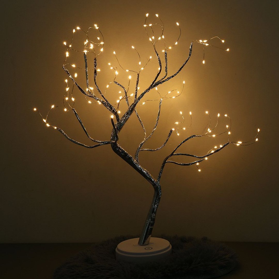 Bonsai Tree Table Lamp with LED Lighting Warm Atmospheric Decorative Tree Lamp USB or Battery Mood Light for Christmas Decoration Living Room | Sansoti