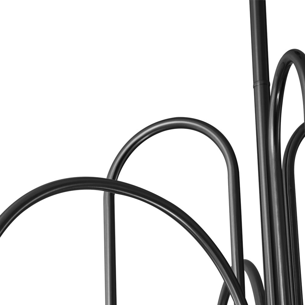 Kronleuchter Swirl 10-flammig Opalglas Schwarz Messing 98cm Esszimmer Wohnzimmer Dimmbar