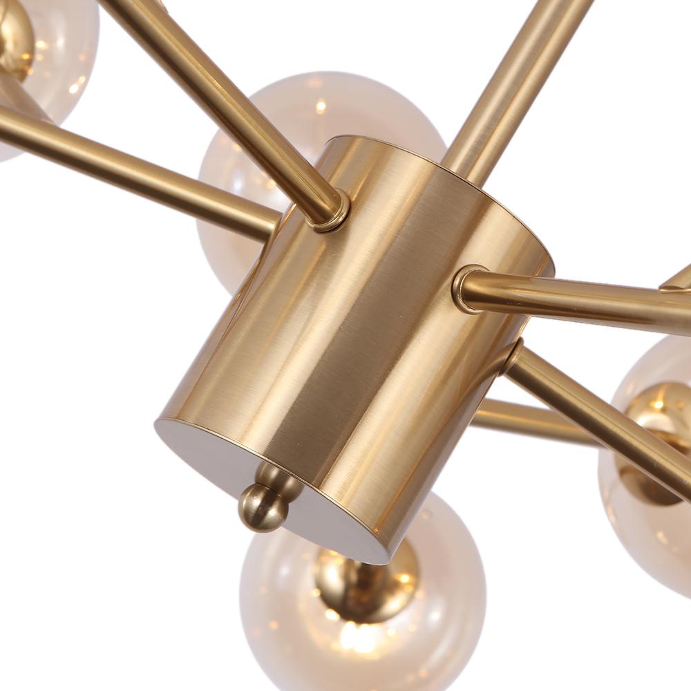 Moderne lineare Sputnik-Kronleuchter mit 15 Glaskugeln in Schwarz oder Messing – Design-Hängelampe 112 cm | Restfield