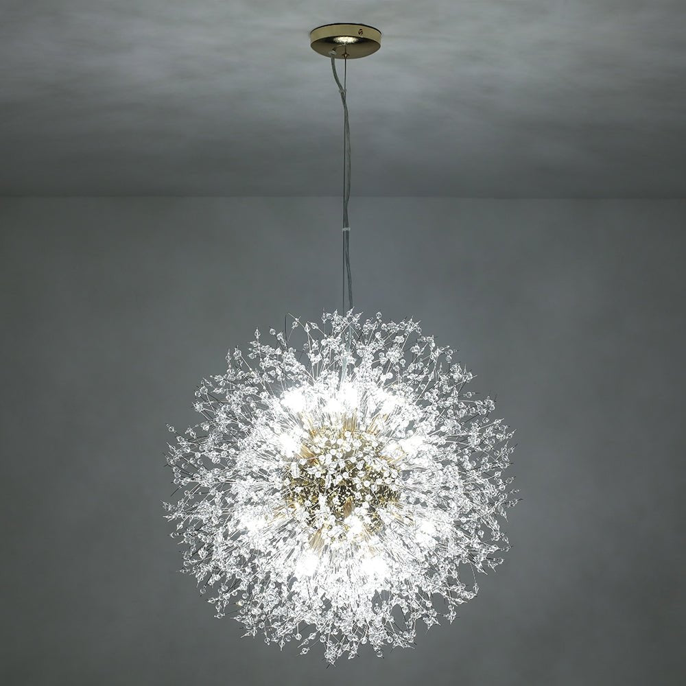 Kronleuchter Feuerwerk Sputnik 16-flammig Kristall Messing 80cm Wohnzimmer Eingang Dimmbar
