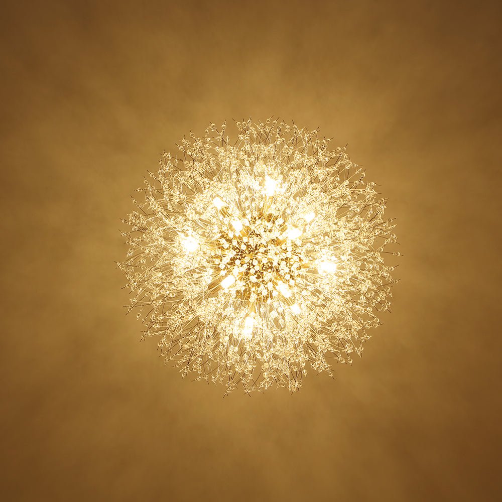 Kronleuchter Feuerwerk Sputnik 16-flammig Kristall Messing 80cm Wohnzimmer Eingang Dimmbar
