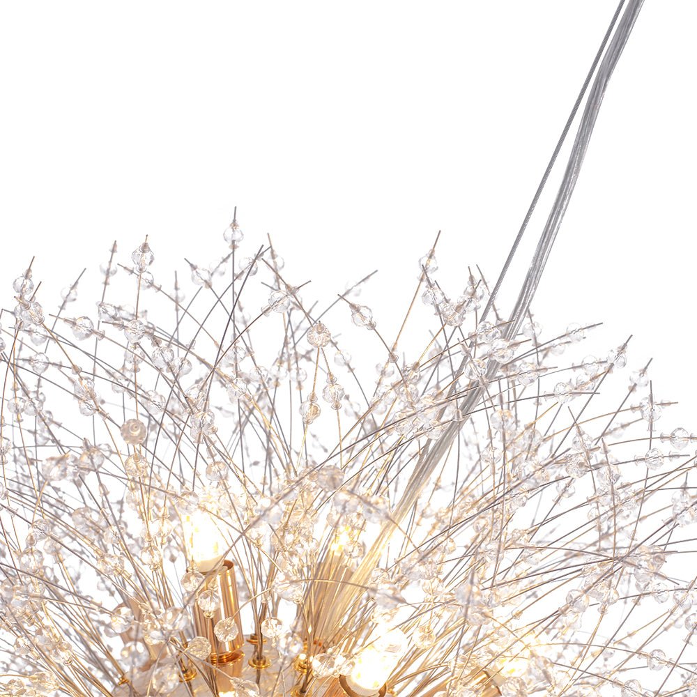 Kronleuchter Feuerwerk Sputnik 16-flammig Kristall Messing 80cm Wohnzimmer Eingang Dimmbar