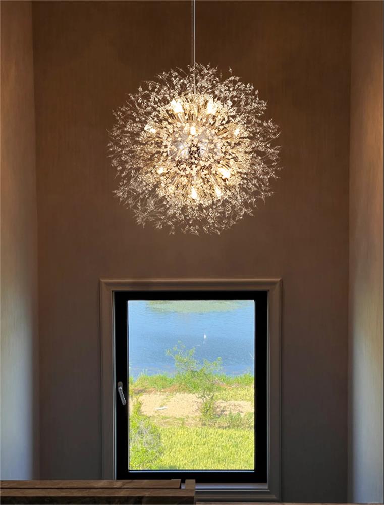 Kronleuchter Feuerwerk Sputnik 16-flammig Kristall Messing 80cm Wohnzimmer Eingang Dimmbar