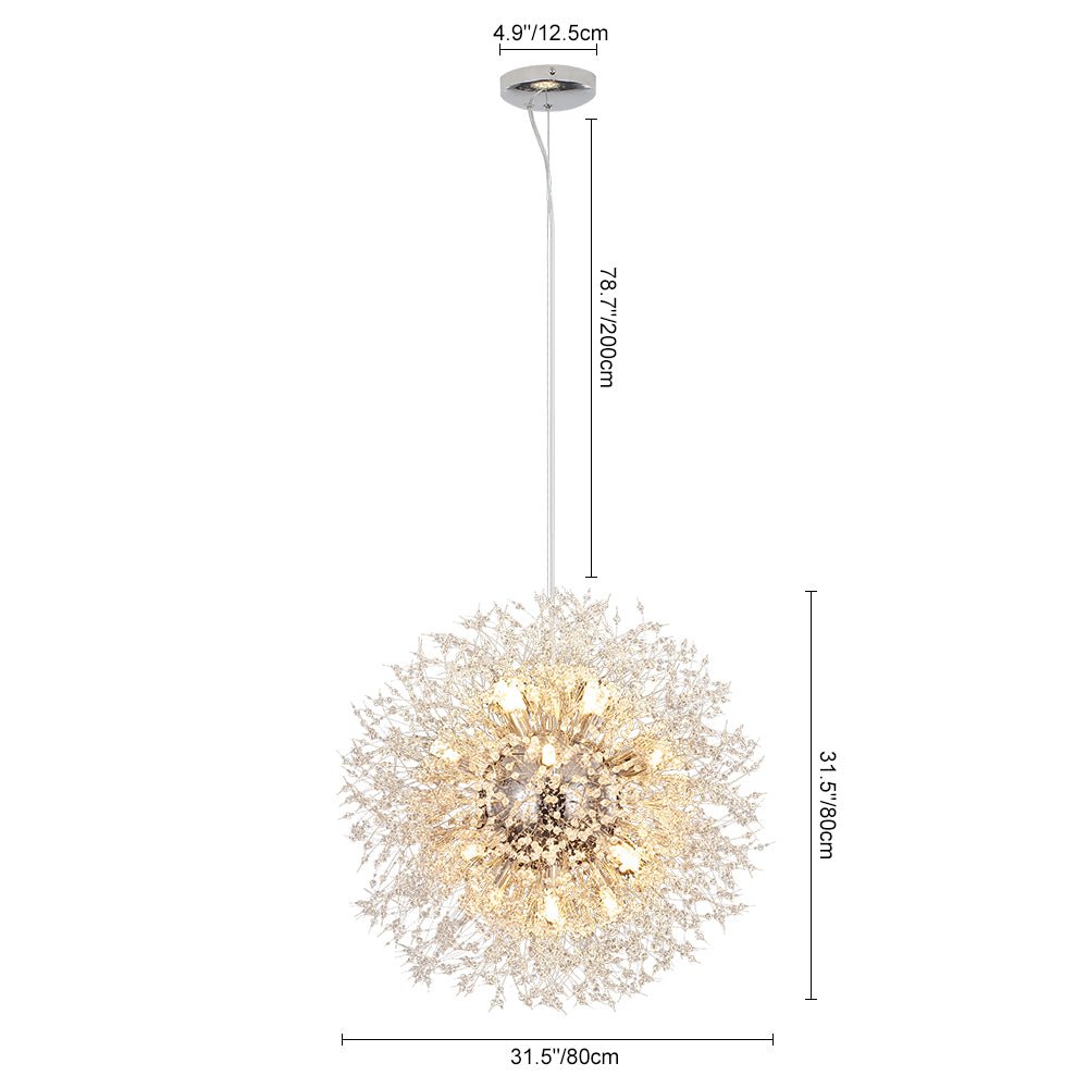 Kronleuchter Feuerwerk Sputnik 16-flammig Kristall Messing 80cm Wohnzimmer Eingang Dimmbar