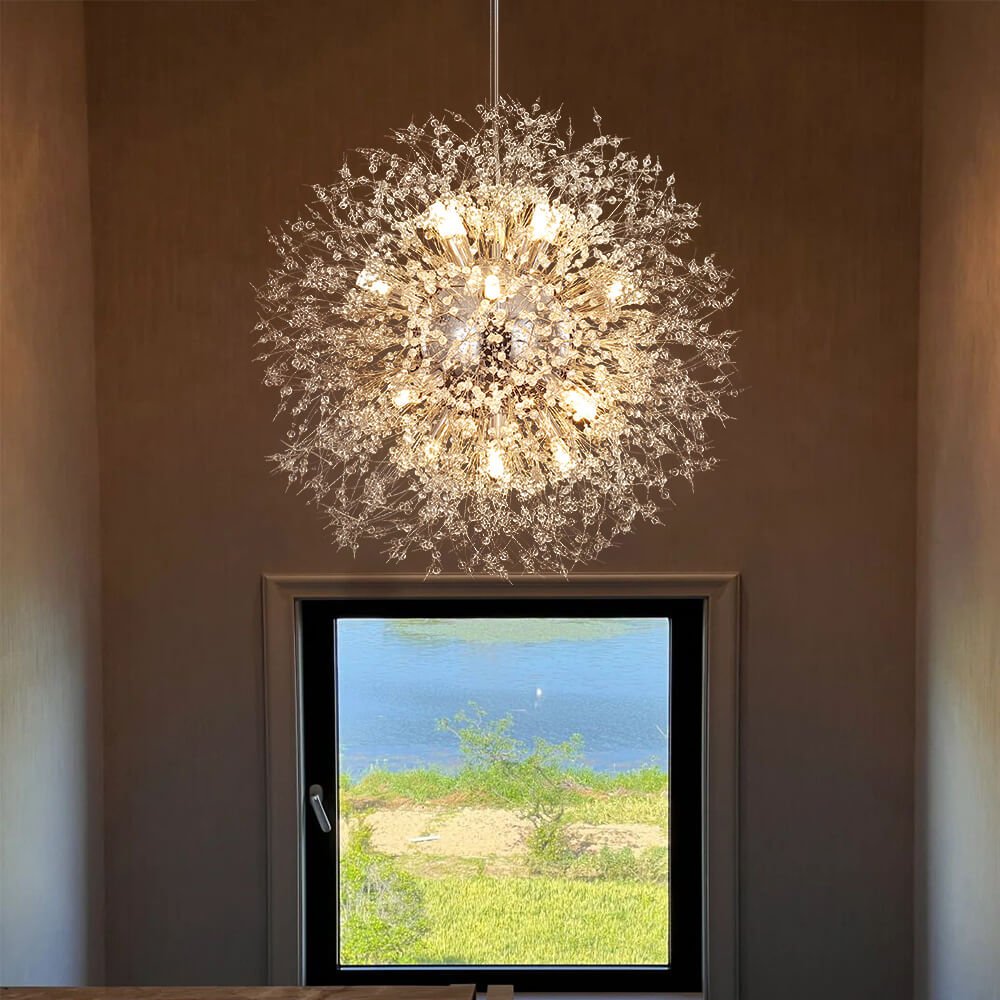 Kronleuchter Feuerwerk Sputnik 16-flammig Kristall Messing 80cm Wohnzimmer Eingang Dimmbar