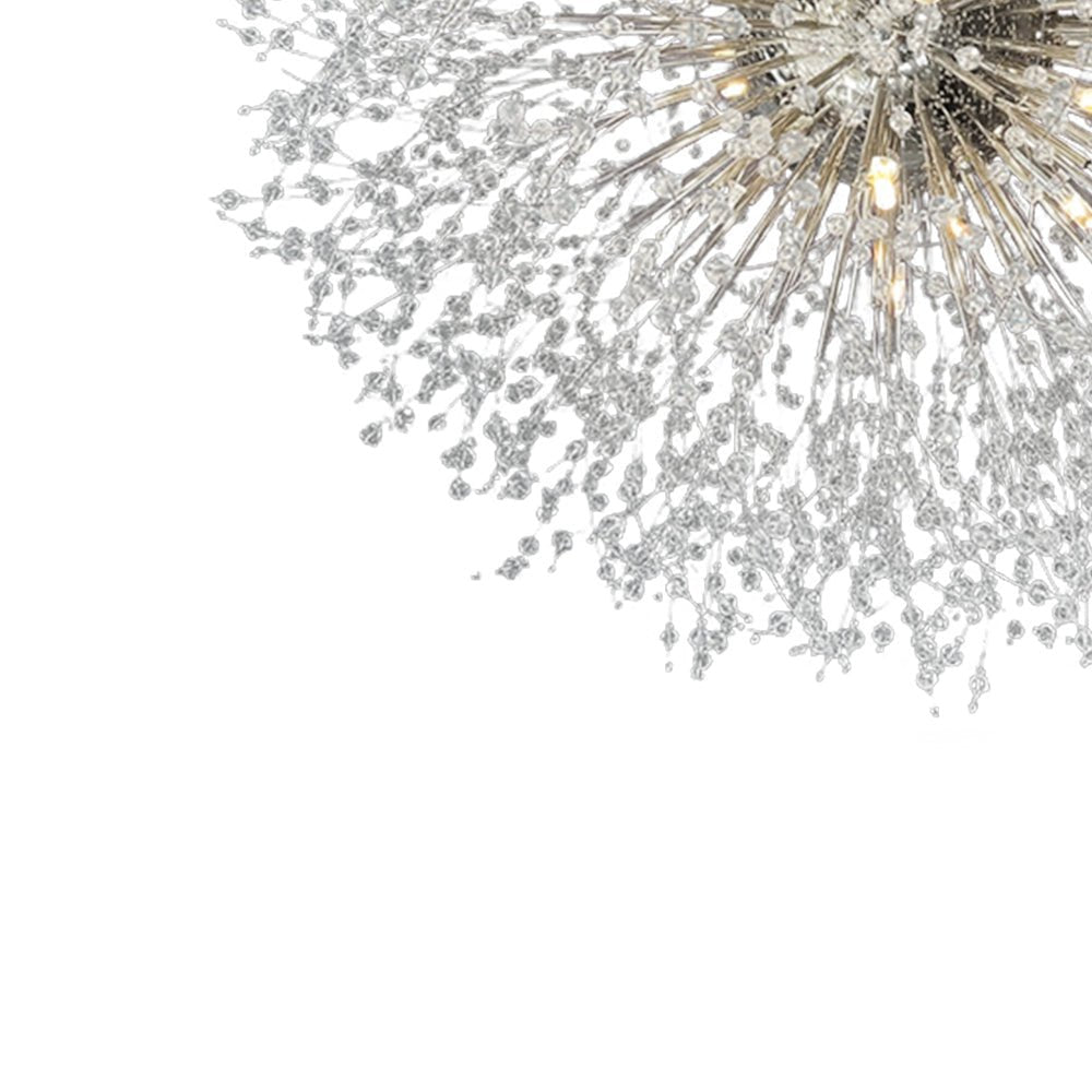 Großer Sputnik Kronleuchter mit Feuerwerk-Design und Kristalleffekt in Messing oder Chrom – luxuriöse Hängelampe 100 cm | Restfield