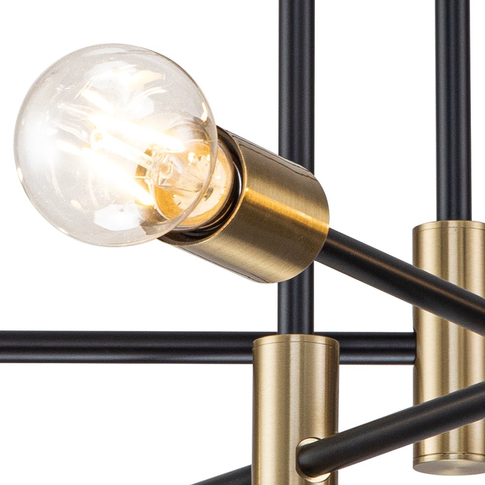 Deckenleuchte Sputnik 6 oder 8-Flammig Schwarz Metall 62-103cm Retro Modern Wohnzimmer Dimmbar