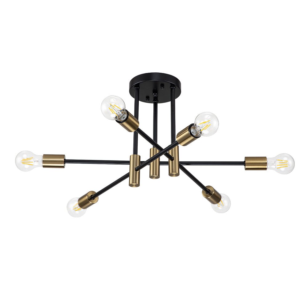 Deckenleuchte Sputnik 6 oder 8-Flammig Schwarz Metall 62-103cm Retro Modern Wohnzimmer Dimmbar
