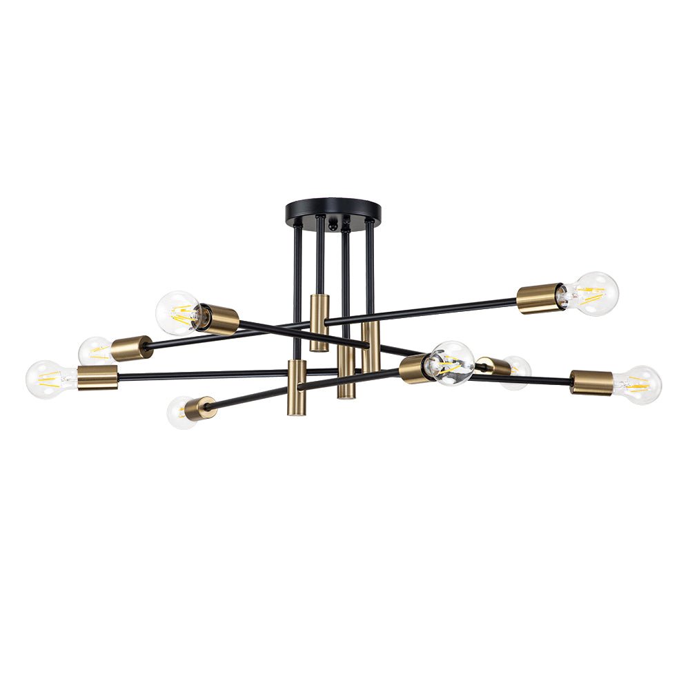 Deckenleuchte Sputnik 6 oder 8-Flammig Schwarz Metall 62-103cm Retro Modern Wohnzimmer Dimmbar