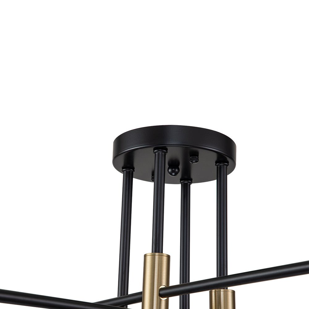 Deckenleuchte Sputnik 6 oder 8-Flammig Schwarz Metall 62-103cm Retro Modern Wohnzimmer Dimmbar