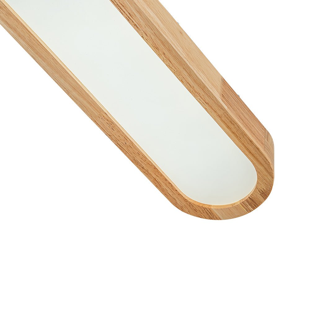 Plafonnier ovale LED effet bois dimmable télécommande 95cm Cuisine Salon Moderne