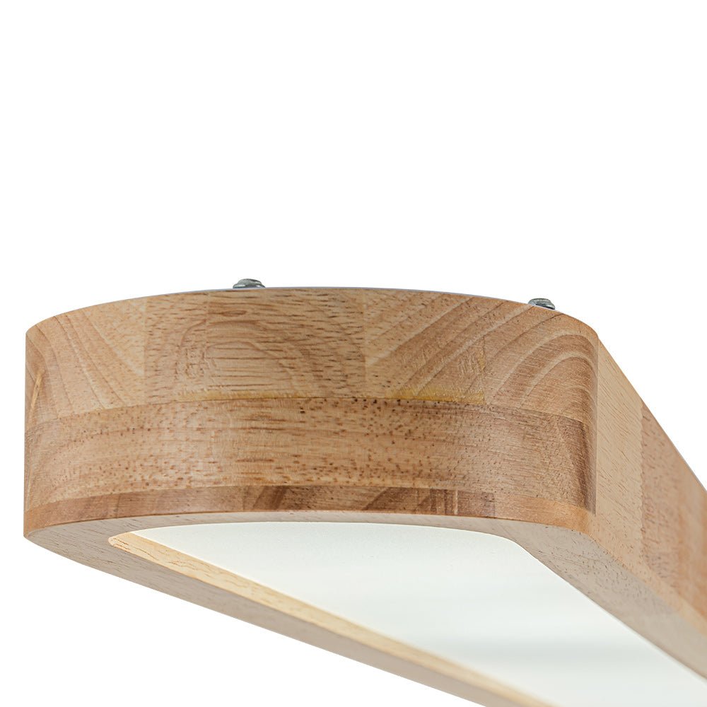 Plafonnier ovale LED effet bois dimmable télécommande 95cm Cuisine Salon Moderne